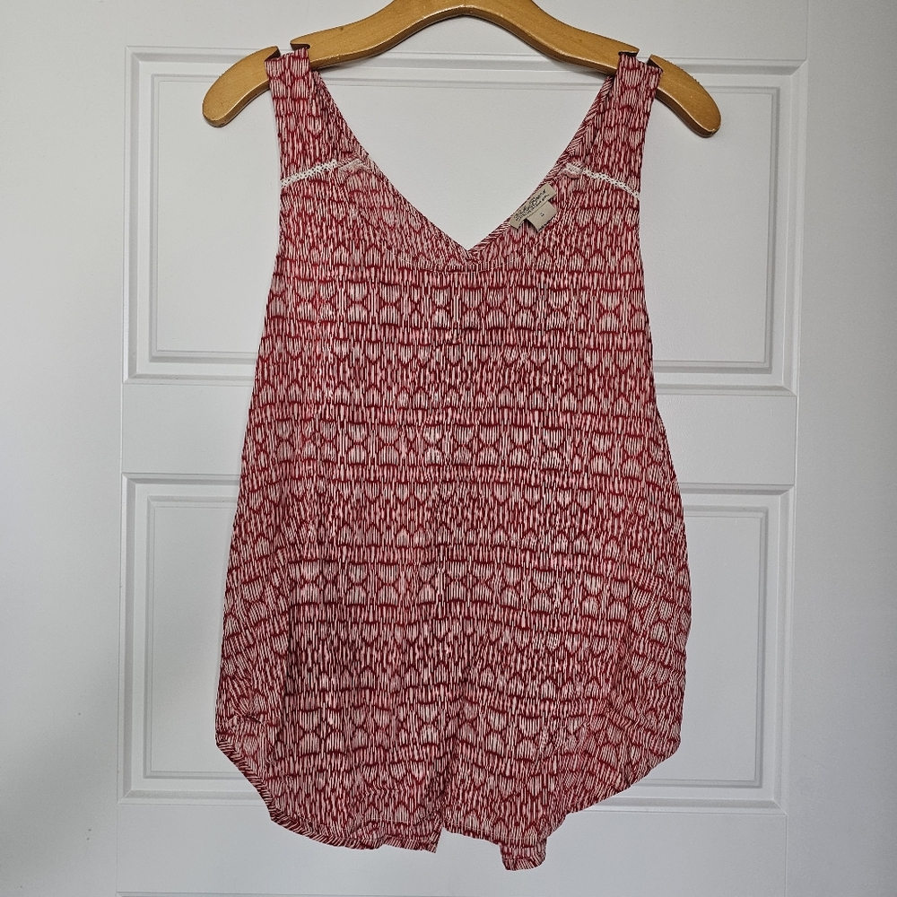 Lucky Brand Boho Flowy Tank, Cross Over Open Back